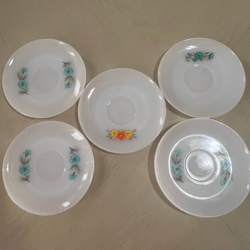 Vintage Anchor Hocking Fire King Dessert Plates Set Of 5